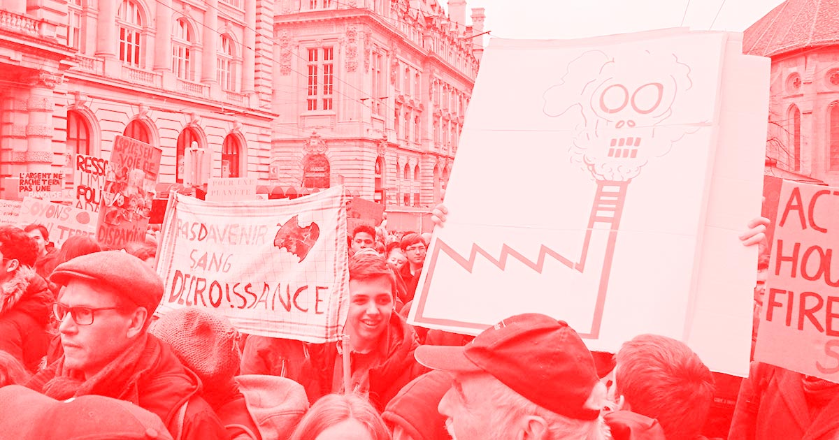 Pas d'avenir sans décroissance. Manifestation pour le climat, Lausanne.