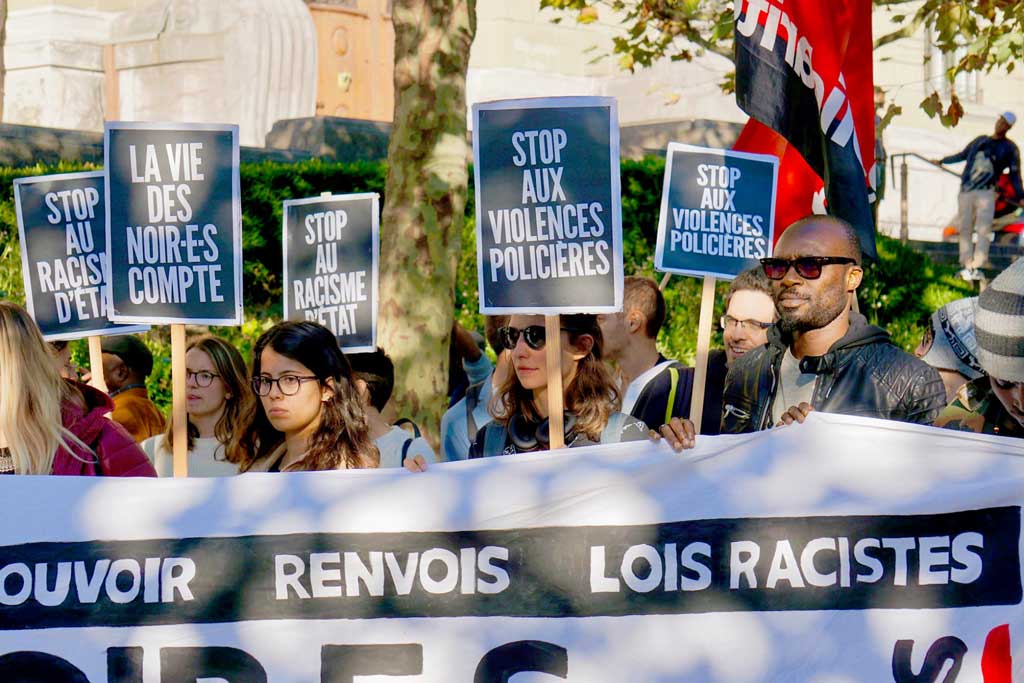 Manifestation contre les violences policières, le profilage racial et pour la justice pour Mike Ben Peter, Lausanne, septembre 2019