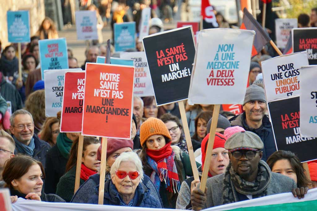 Manifestation contre la hausse des primes d'assurance-maladie, Lausanne, novembre 2018
