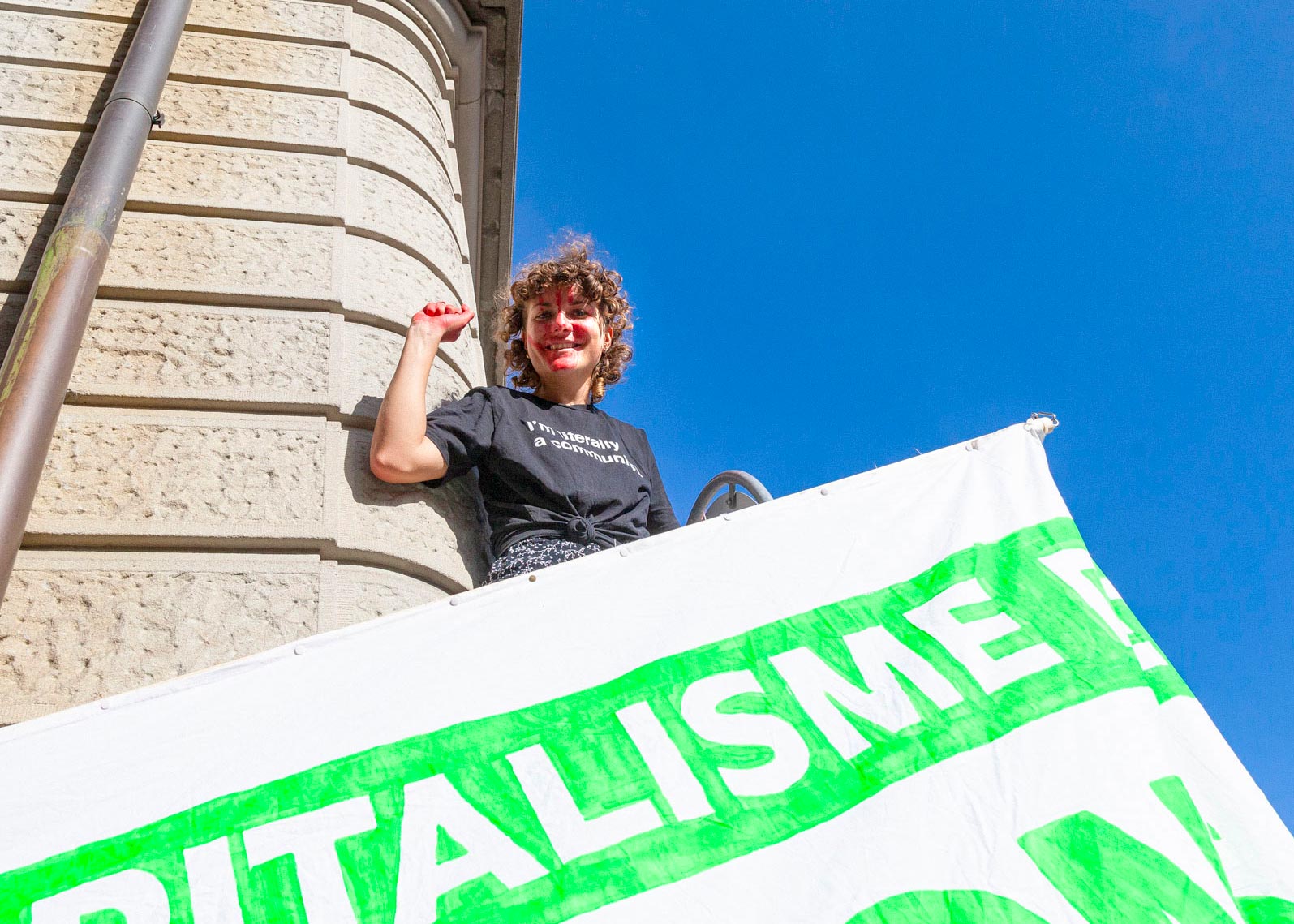 Franziska Meinherz lors de la manifestation pour le climat, Berne, septembre 2019