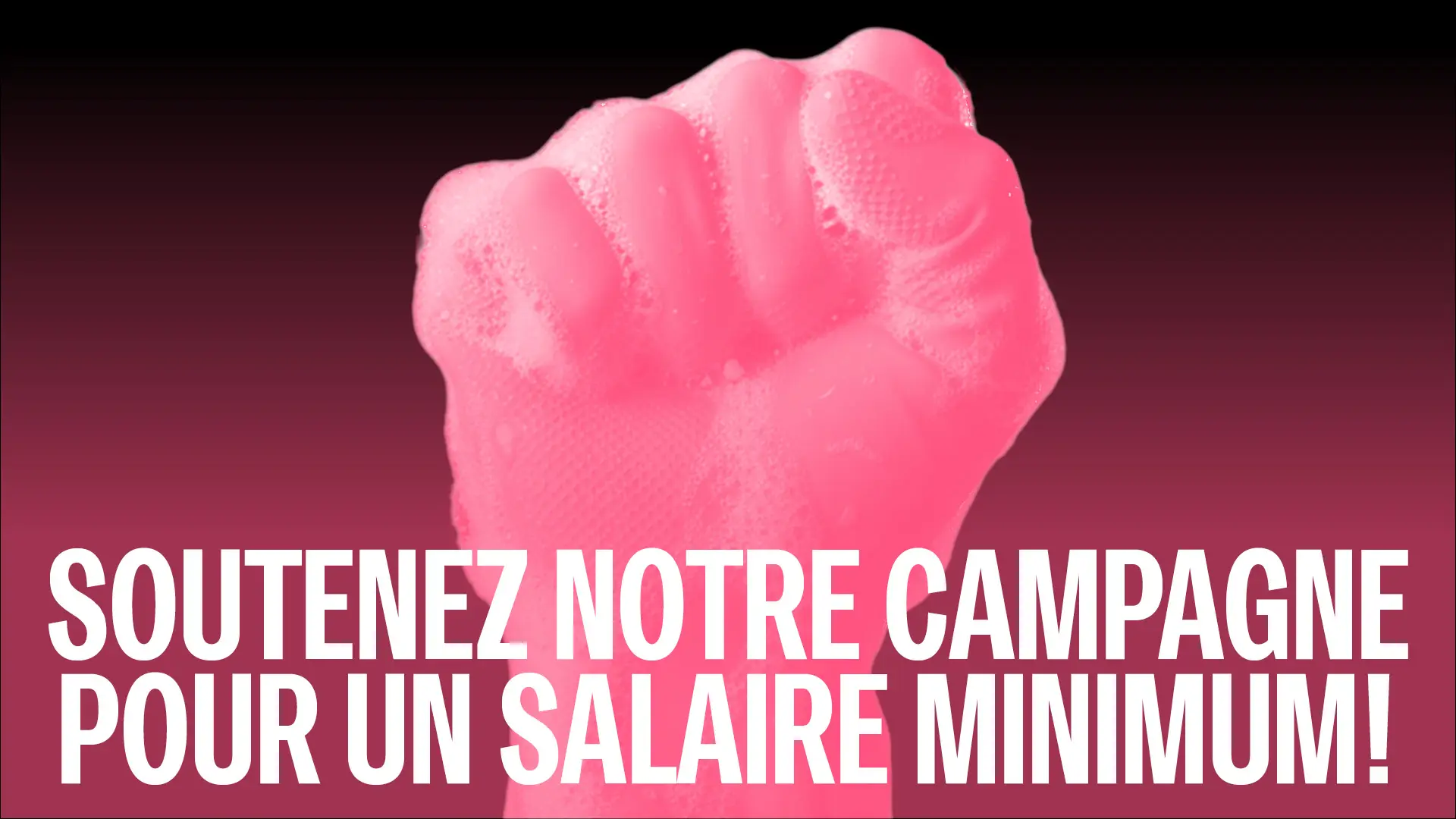 Visuel horizontal d'appel de dons pour la campagne pour un salaire minumum